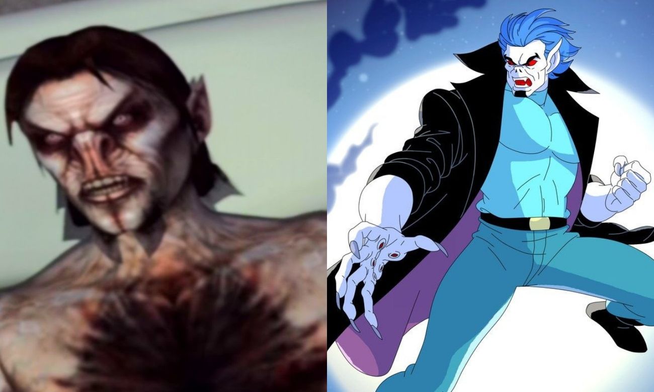 Morbius em suas duas adaptações notáveis anteriores ao filme.